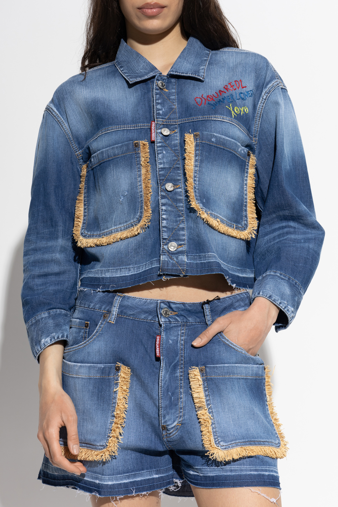 【送料&関税込】Dsquared2 Summer Lovers Denim Jacket With Ra Summer Lovers Women | DSQUARED2.
